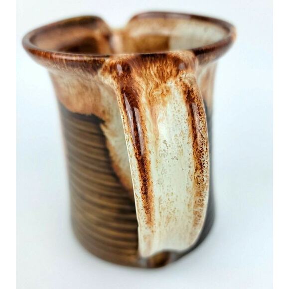 JK Dryden Original Pottery Pitcher Brown 5 Inches Drip Glaze Signed 1983 Brown - Picture 4 of 12